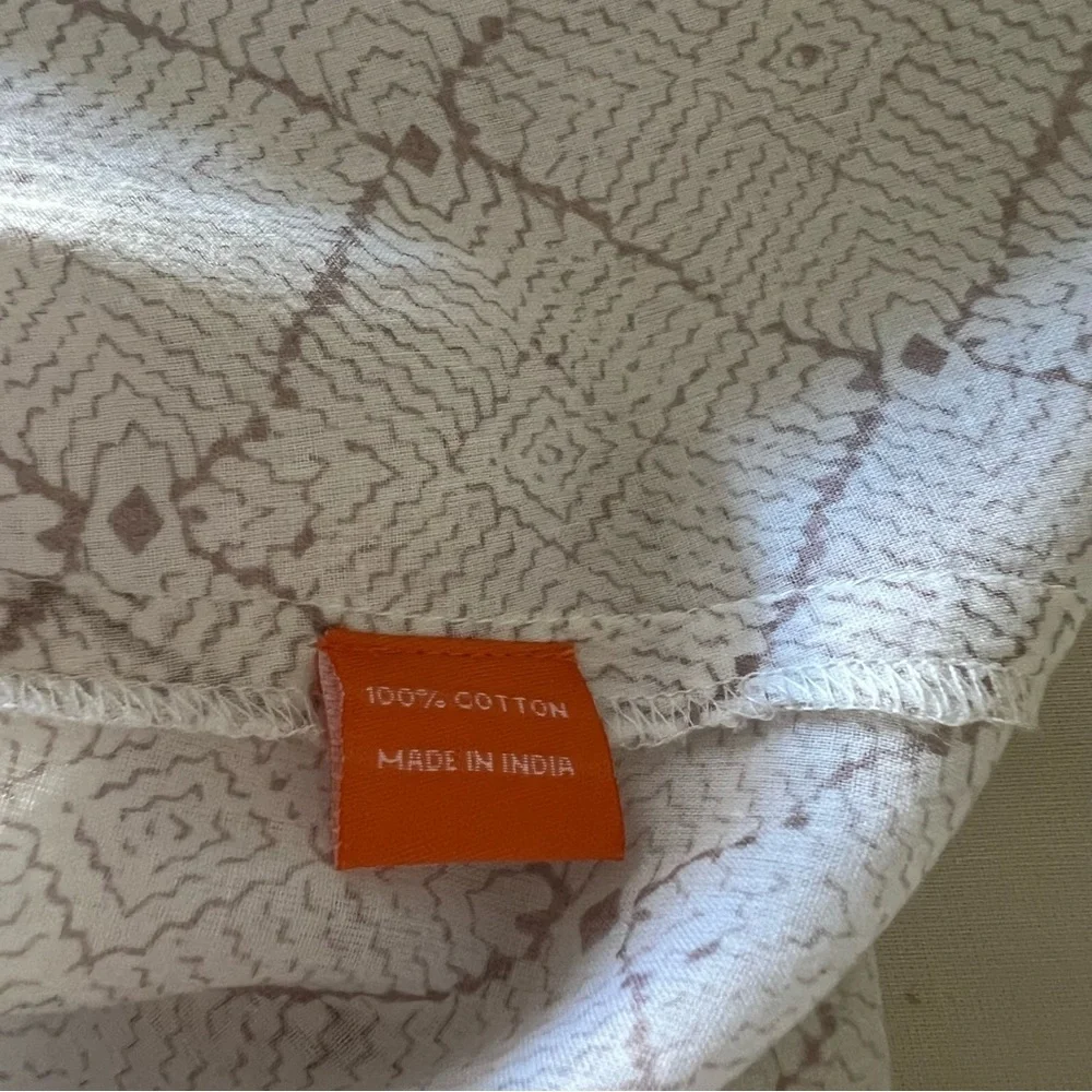 Oliphant Cotton Voile Tunic Top in Trellis Print